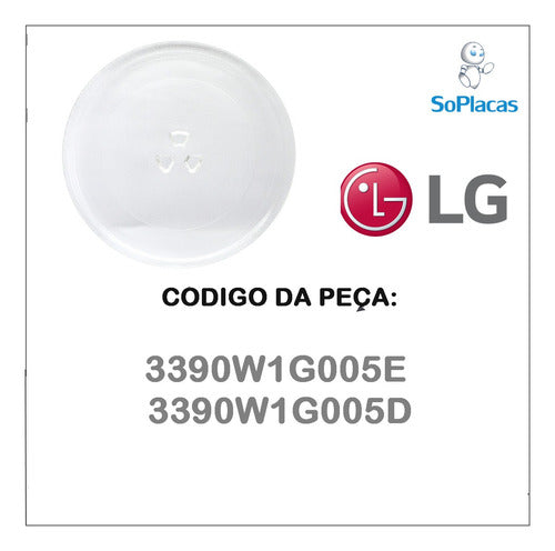 Prato Giratório De Microondas LG 3390w1g005e C/trevo 245mm 2