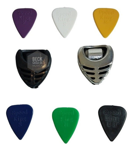 Stagg Pack Of 2 PHB100 Thumb Picks + 6 Speed King Picks in Various Gauges 0