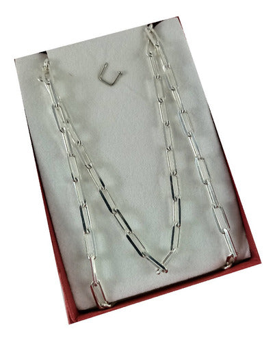 JR Joyas Sterling Silver Forcet Long Chain 3.5mm 2