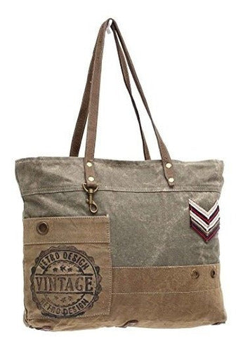 Myra Bags Insignia Militar Upcycled Canvas Tote Bag M0934 3