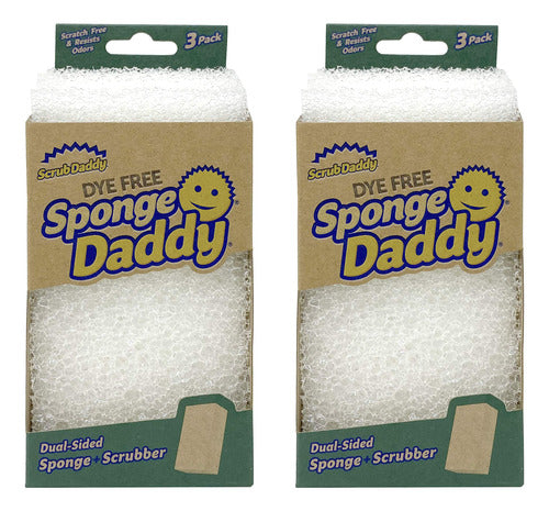 Sponge Daddy Dye Free Sponges 2 Pack (Total of 6 Sponges) 0