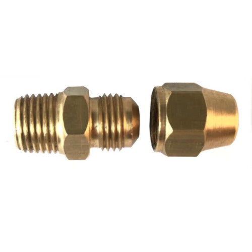 Intor Flared Straight Connector 1/2 1/2 BSPT, Brass + Nut 1/2 0