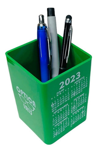 100 Colorful Pen Holders with Logo and 2019 Calendar 56