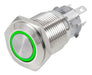 Adichip.net Metal LED Push Button with Retention - 16mm Green 0