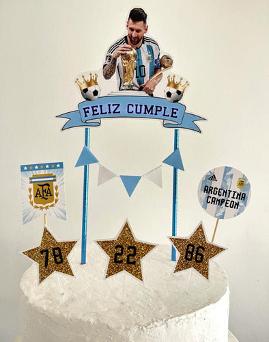 Macu Acuña Adorno Topper Deco Torta Feliz Cumple Argentina Messi Copa 1