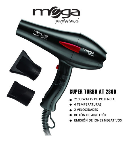 Mega Professional Super Turbo Hair Dryer 2100W 1