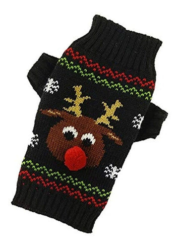 Abrrlo Pet Dog Holiday Ugly Christmas Sweater Red and Black 1