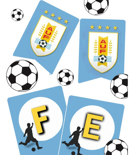 Banderín Personalizado Para Cumpleaños Fútbol Uruguay 0