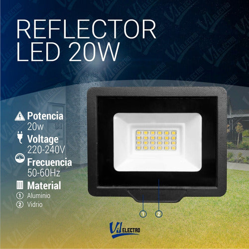 Cvluz Reflector Led Exterior 20W MultiLED High Power Warm Light 1