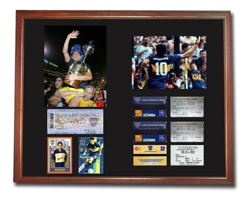 Enmarcado Memorabilia Cafoot! Juan Roman Riquelme En Boca Cuadro Memorabilia 0