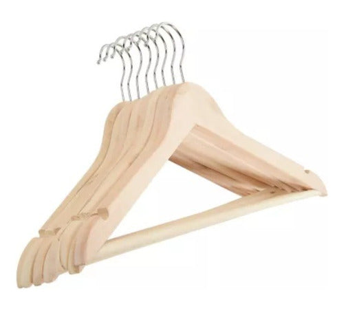 Just Home Collection Pack of 10 Durable Wooden Hangers Super Offer 0