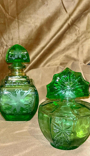 Perfumes Artículos Tocador Frasco Antiguo Verde Esmeralda 6