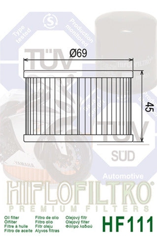 HIFLO Oil Filter HF-111 for Honda TRX 400-500-650-680 1