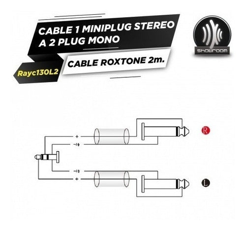 Roxtone Cable Miniplug St A 2 Plug Mono 2 Meters RAYC130L2 3