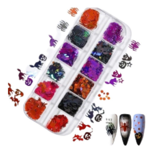 Halloween Decoration Nail Face Holographic Appliques 0