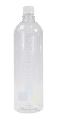 Distriplast Plastic PET Bottle 1 Liter with Screw Cap - Soft Container Pack of 10 0