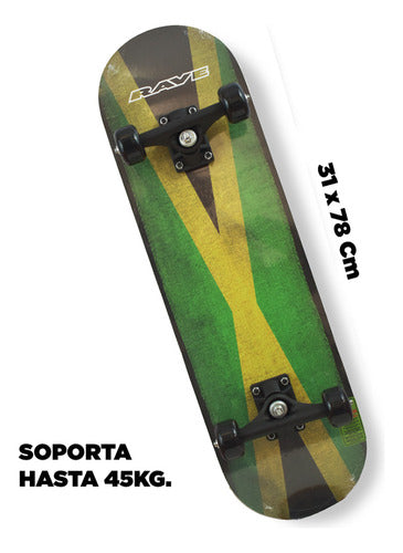 Patineta Skate Board Flat Verde + Set De Proteecion  Ik0459 1