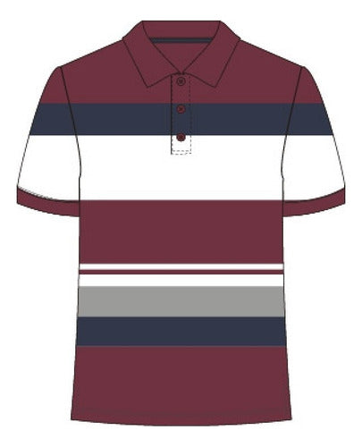 Men's Premium Imported Striped Cotton Polo Shirt in Special Sizes 52