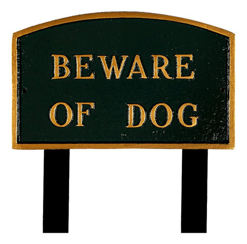 Montague Productos De Metal Beware De Perro Arqueado Lawn Pl 0