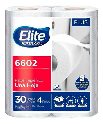 Elite Professional Toilet Paper White 48 Units, Pack of 12 X 4 Rolls 30m 0