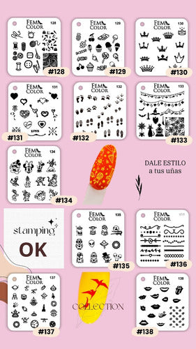 Lefemme 3 Stamping Plates for Nail Art Decoration 1