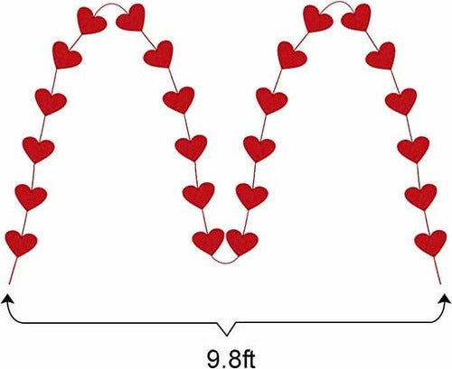 3 Guirnaldas Con 72 Corazones De Fieltro En Total 4