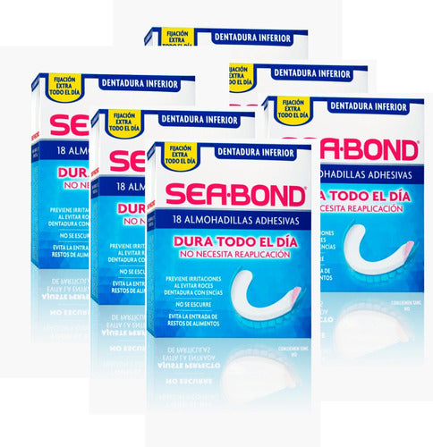 Sea-Bond Kit X 6 Adhesive Pads for Lower Dentures 1