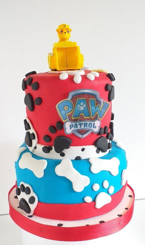 Decorated Paw Patrol Two-Tier Cake for 25 Guests 0