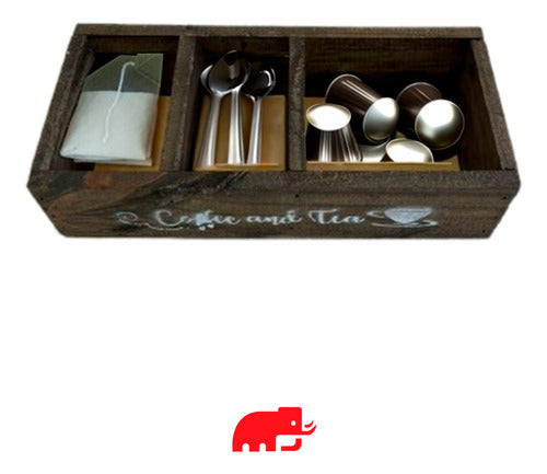 Organizador Coffee And Tea Madera Cafe Cocina Caja De Te 2