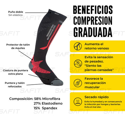 SOX® Graduated Compression Socks 15-20 Running Fitness Soccer Rugby Hockey Alleviate Lower Limb Heaviness 25