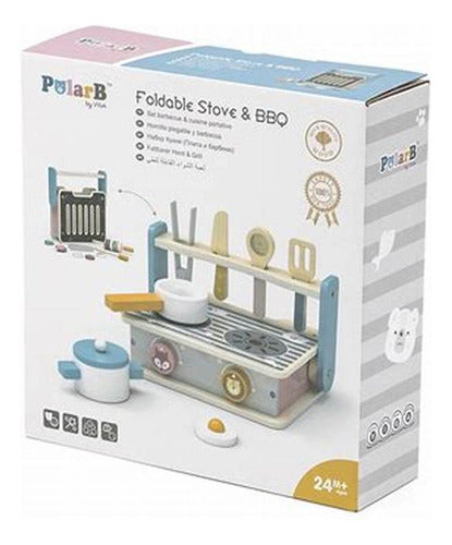 PolarB Complete Wooden Grill Toy for Kids 3