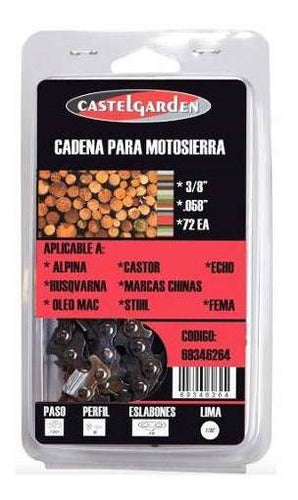 Cadena Motosierra Armada Castel Garden 3/8 058 X 72 Cadenas 0