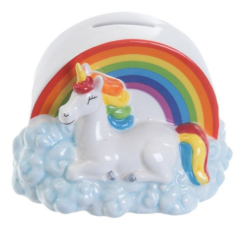 Alcancia Unicornio Arco Iris Colores Niño Infantil Diseño 0