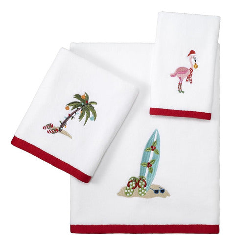 Avanti Linens - Bath Towel, Soft and Absorbent Cotton (Flamingo Jingle Collection) 1