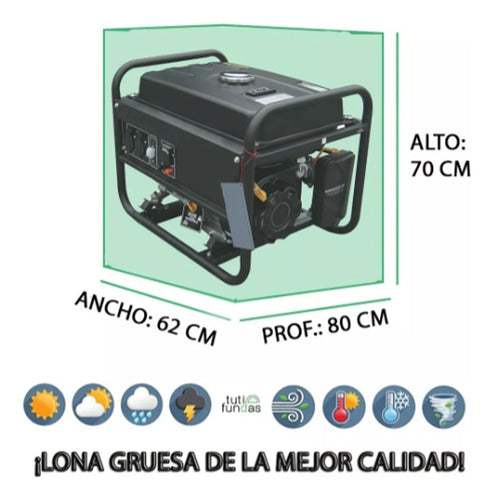 Tuti Fundas Funda Cubre Grupo Electrógeno Lona Impermeable 80x62x70 Cm 1