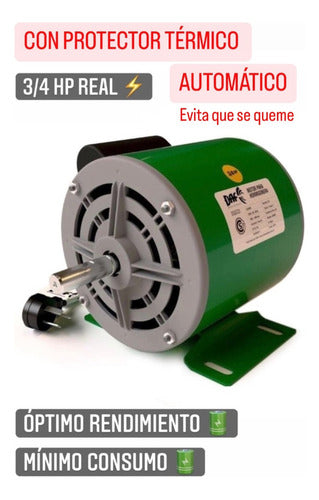 Motor 3/4hp Daf Para Hormigoneras Trompitos Mas Polea 1