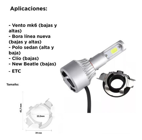 2 Adapters for H7 Bora Vento Cree Led Xenon Lamp 1
