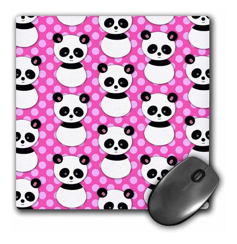 3drose Llc 8 x 8 x 0.25 Inches Mouse Pad, Lindo Oso Panda 0