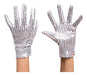 Party Store Guantes Blancos Lentejuelas Plateadas Disfraz X Unidad - Cc 0