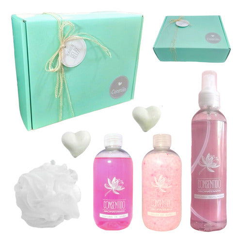 Relax and Unwind with our Luxurious Rose Aroma Spa Gift Set - Set Relax Caja Regalo Box Zen Rosas Kit Spa Aroma N38 Relax