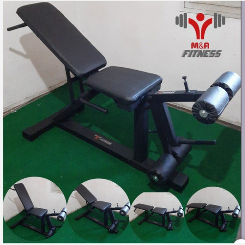 M&A Fitness Multiangular Bench with Quadriceps and Hamstrings Support 3