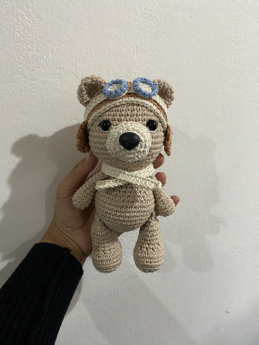 La.Walter Amigurumi Oso Aviador Muñeco De Apego 3