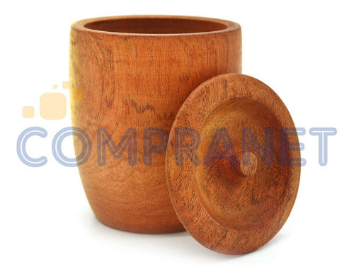 Compranet Small Sugar Bowl Made of Algarrobo Wood, 8 Cm Diameter - 11618 0