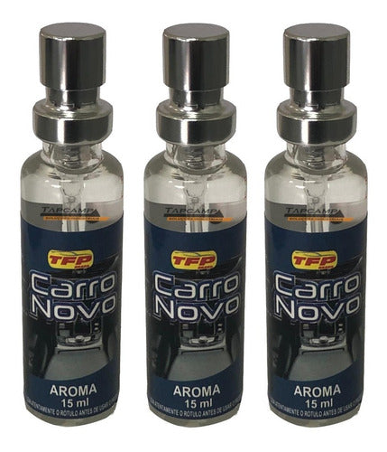 03 Unid  Aromatizante Automotivo 15ml Aroma Carro Novo 0