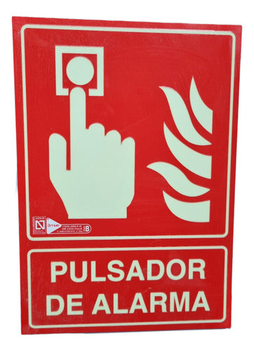 Cartel Contra Incendio - Pulsador De Alarma - 21cm X 30cm 1