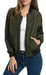 Zeagoo Women Classic Solid Biker Jacket Zip Up Bomber Jacket 0