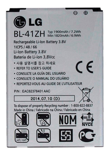 LG Bateria Leon H320 H326 H340 Fino Kite Bl-41zh Original 0