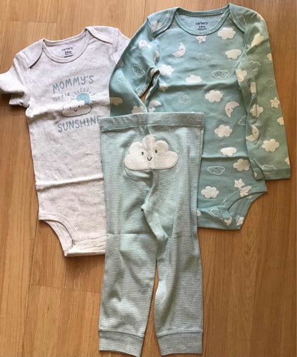 Carter's 3-Piece Set: Bodysuits and Pants for 24 Months Unisex 0