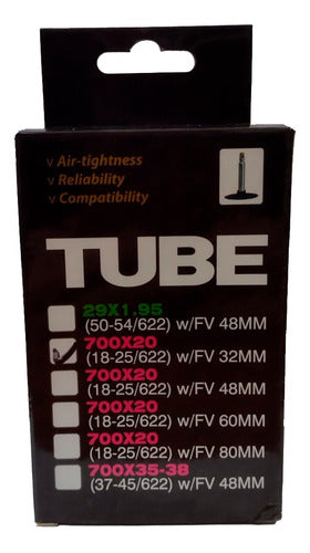 Jiluer Bicycle Tube 700 X18/25 V/ Presta 32 Mm (13620j) 0