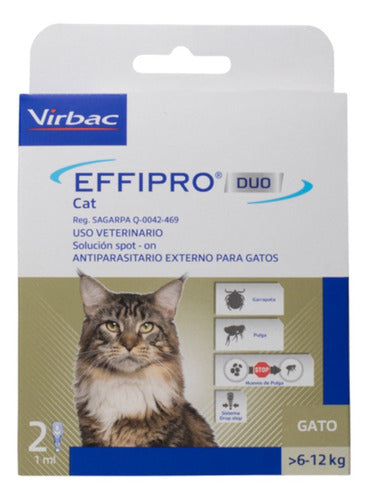 Virbac Effipro Duo Antiparasitic for Adult Cats 6/12kg X 2 Units 2